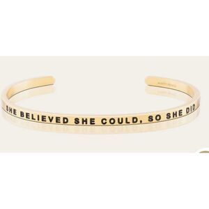 Mantra  18K Gold Plated She Believed She Could, So She Did Bracelet